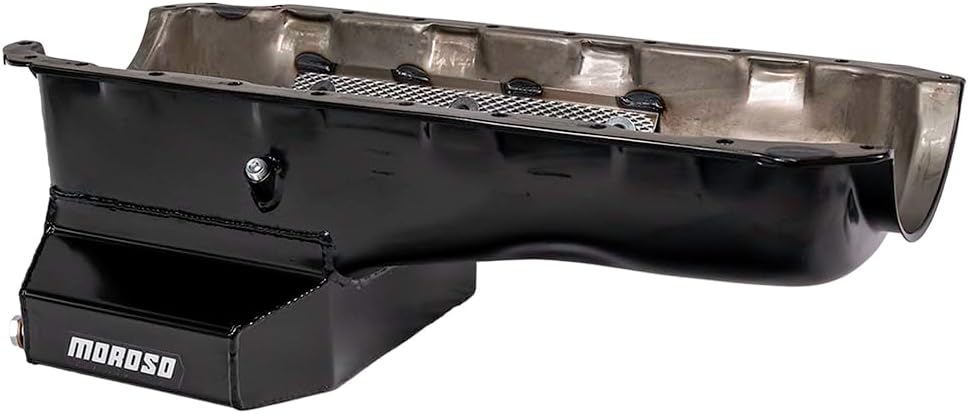 Moroso 20420 Steel T-Sump Oil Pan, Fits Big Block Chevy Mark IV Engines in Camaro, Chevelle, Nova and others, Road Race Baffle