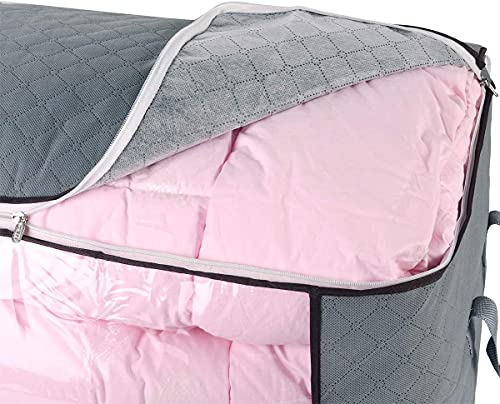 Combocube Jumbo Zippered Storage Bag For Closet King Comforter, Pillow, Quilt, Bedding, Clothes, Blanket Organizers With Large Clear Window & Carry Handles Space Saver thumb #2