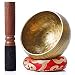GGMWDSN Campana Tibetana, Ciotole di Canto, Campana Tibetana 7 Metalli, con Martello in Pelle di Legno e Cuscino di Seta, Ciotola Tibetana per Meditazione Mindfulness Relax Yoga Healing