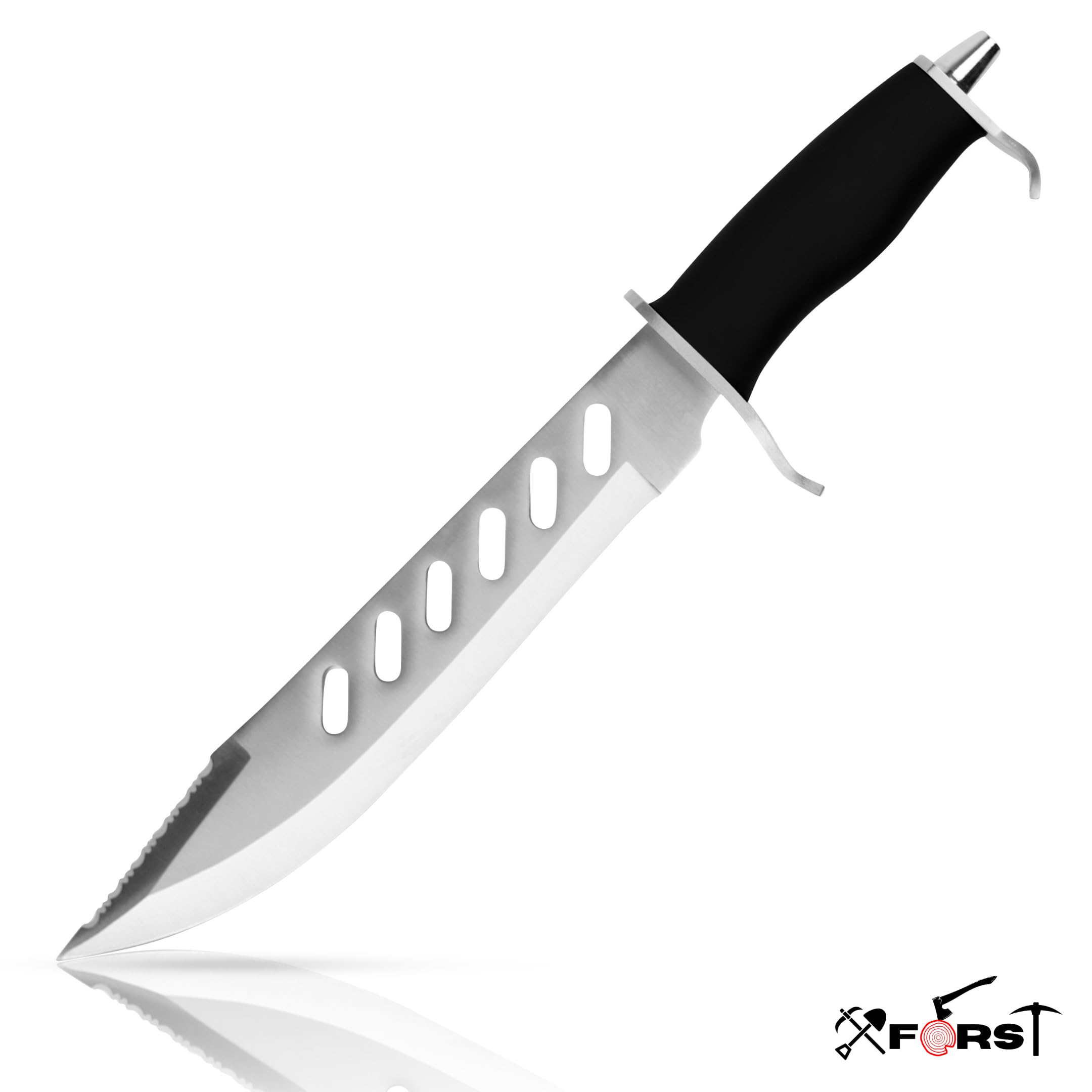 Xforst Rambo Machete - Hochwertiges Outdoor Survival Messer 38 cm Gesamtlänge, Kunststoffgriff und Aufbewahrungsscheide aus Oxford-Stoff