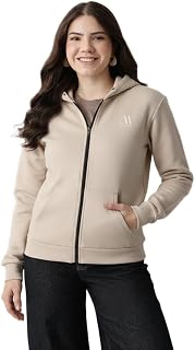 MAYKR Ladies Full Sleeve Hooded Zip Sweatshirt | Solid Winter Hoodie Jacket Price In India