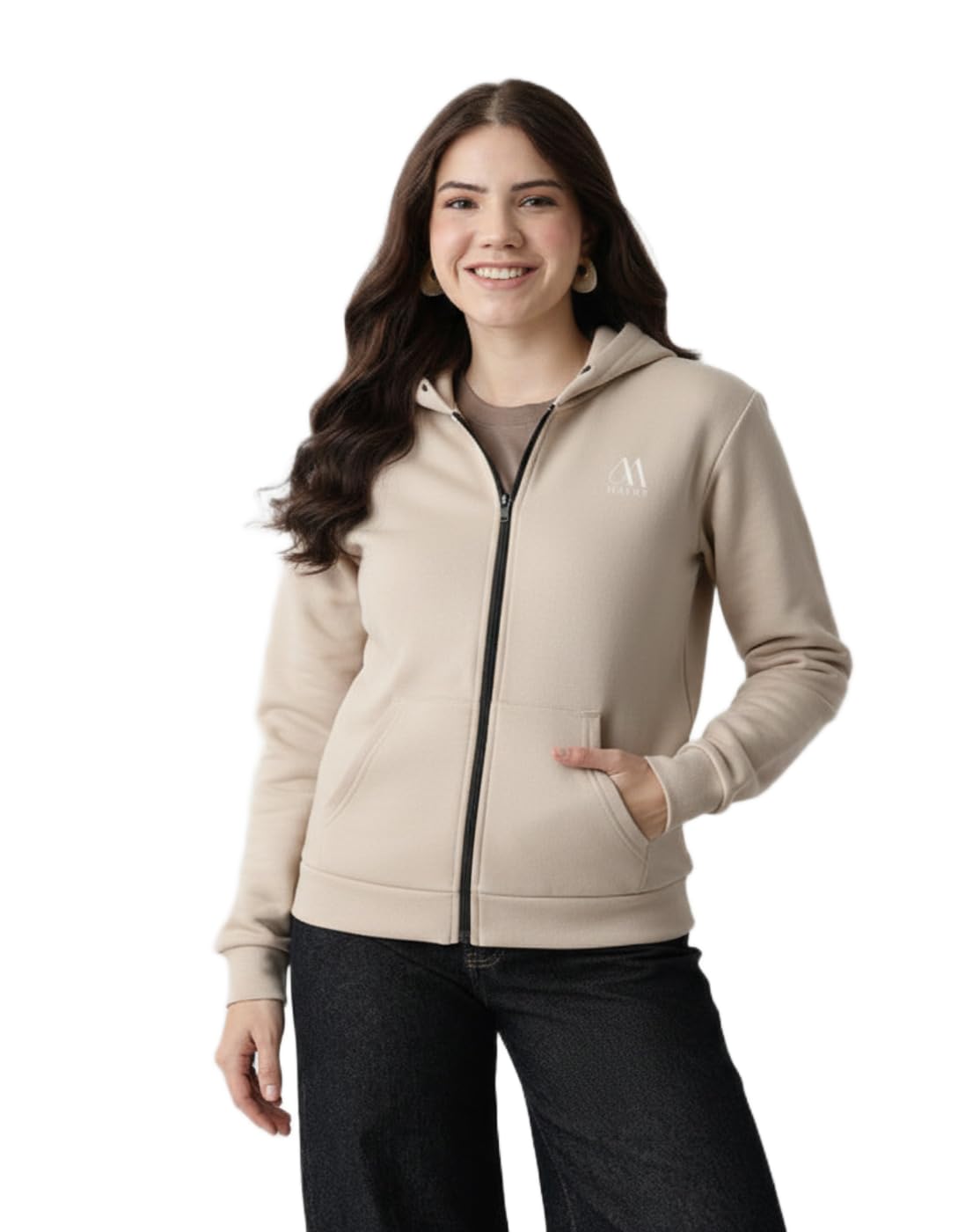 the classic togs Ladies Full Sleeve Hooded Zip Sweatshirt | Solid Winter Hoodie Jacket-picture-30