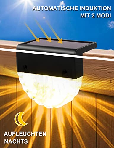 Bellanny Luces Solares Led Exterior Jardin, 6 Piezas Luz Solar Exterior, IP65 Impermeable Mini Foco Led, 2 Modos Luz de caminos, Auto ON/OFF Solar Decoración Lamparas para Terraza Escalera Valla Pared - imagen 3