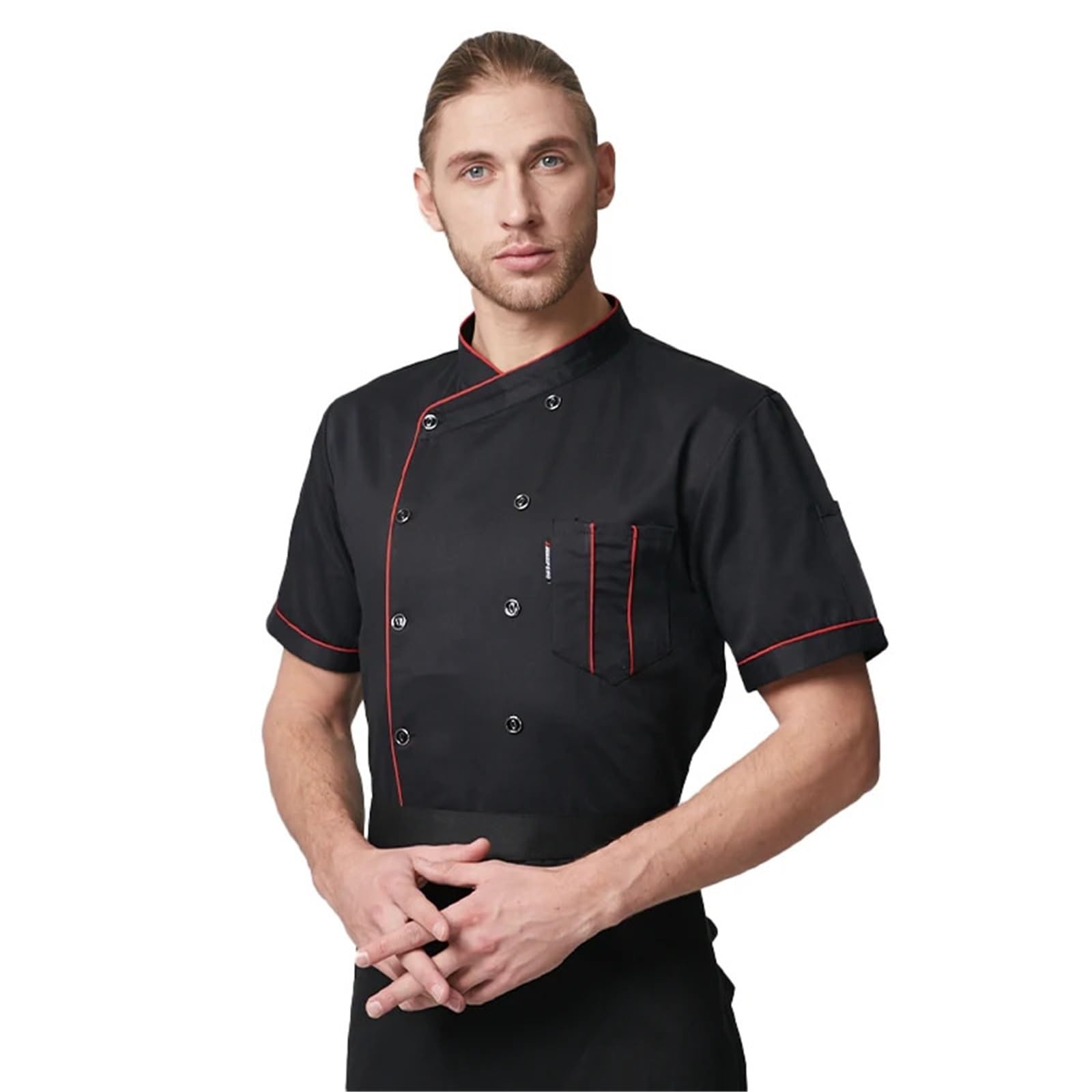 Uniforme De Chef Chaquetas de Chef for Catering, for Hombre y Mujer, Camisa de Manga Corta, Uniforme de Chef de Cocina, Uniforme de Camarera for panadería y Restaurante.