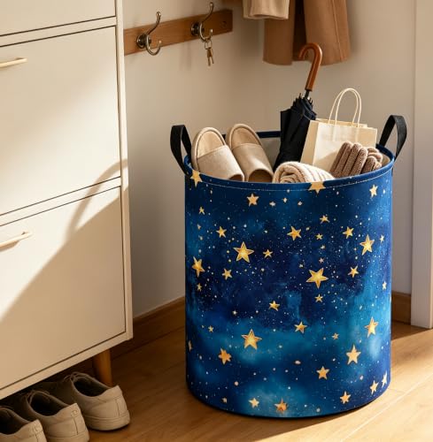Image of 19.7 inch Laundry Basket,Dirty Clothes Hamper,Waterproof Storage Bin,Room Decor,Gift Baskets(Sky)
