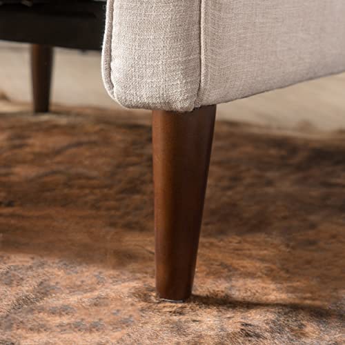 Christopher Knight Home Macedonia Mid Century Modern Tufted Back Fabric Recliner (Cream) by GDFStudio - Used condition - Image 7