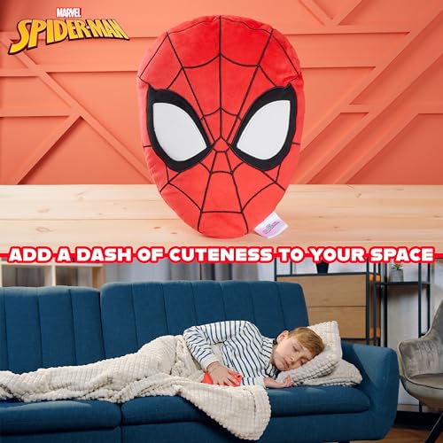 Disney Spiderman 3D Plush Pillow Cushions for Bed, Kids Bedroom Accessories 34 x 25cm - Spiderman Gifts for Boys (Red) Disney Spiderman 3D Plush Pillow Cushions for Bed, Kids Bedroom Accessories 34 x 25cm - Spiderman Gifts for Boys (Red)
