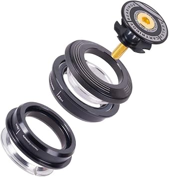 Mountain Bike 4444S Headset 44mm 1-1/8" Bike Headset Spacer,Bicycle Headset Kit, Bearing Semi Integrated Straight Tube Fork Internal,Aluminium Alloy