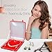atorakushon Jewelry Set Velvet Box Necklace Pendant Earring Ring Bracelet Pearl Storage Holder Display Box for Wedding Engagement Anniversary Red