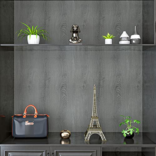 Papier peint vinyle impermeable gris pour masquer les defauts meuble