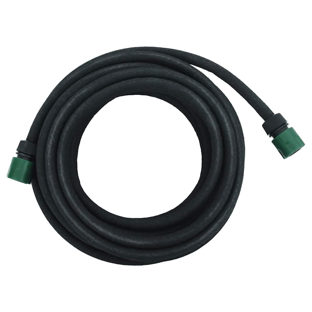 Tubo gocciolante nero in gomma da 0,6", 10 m, per irrigazione da giardino con raccordo, tubo dell'acqua flessibile, resistente alla piega, per terrazza, aiuole, balcone e serra, irrigazione