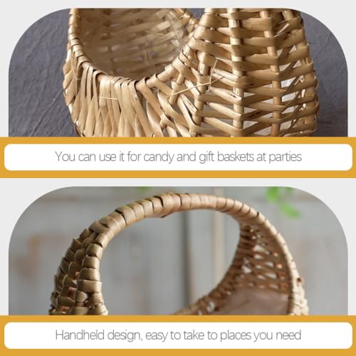 Panier de rangement en osier tressé avec anse rigide pour la maison - 5