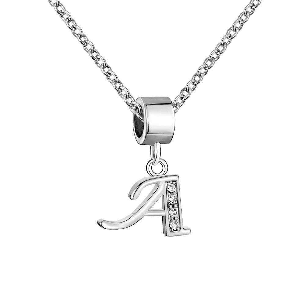 KorliyaLetter A-Z Alphabet Initial Charm Bead Necklace Name Personalized Pendant