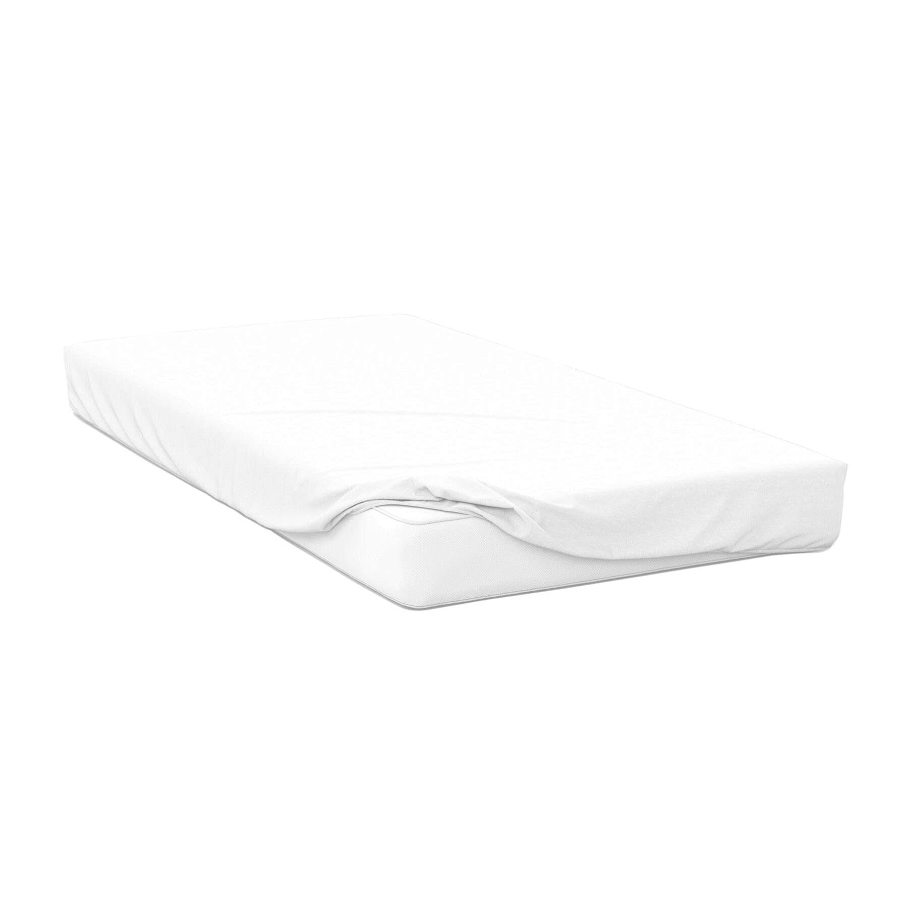 Belledorm Jersey Cotton Deep Fitted Sheet (Double) (White)