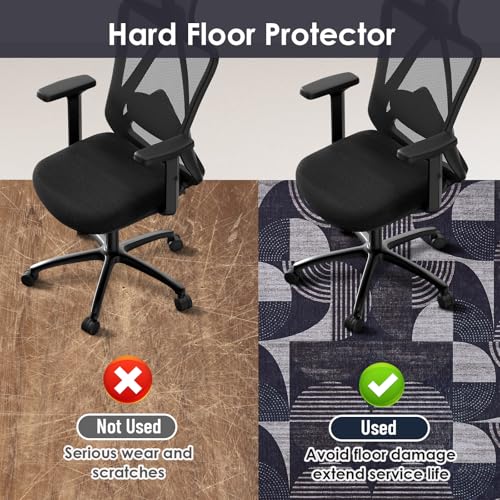 Office Chair Mat,36”x48”Desk Chair Mats,Stable Chair Mat for Hardwood Floors,Office Rug with Anti-Slip Backing,Low Pile Floor Mat for Offices Chair Easy to Clean,Modern Computer Chair Mats in Offices - Thumbnail 4
