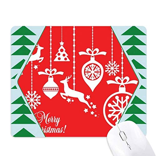 Tapis de souris Arbre de Noël et flocon de neige en caoutchouc vert pour bureau
