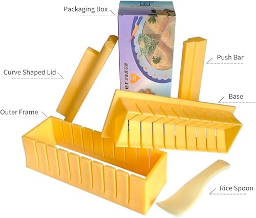 Miniatura 8 de YUHE - Juego de moldes para hacer sushi, kit de fabricación de sushi fácil, edición premium (forma redonda)