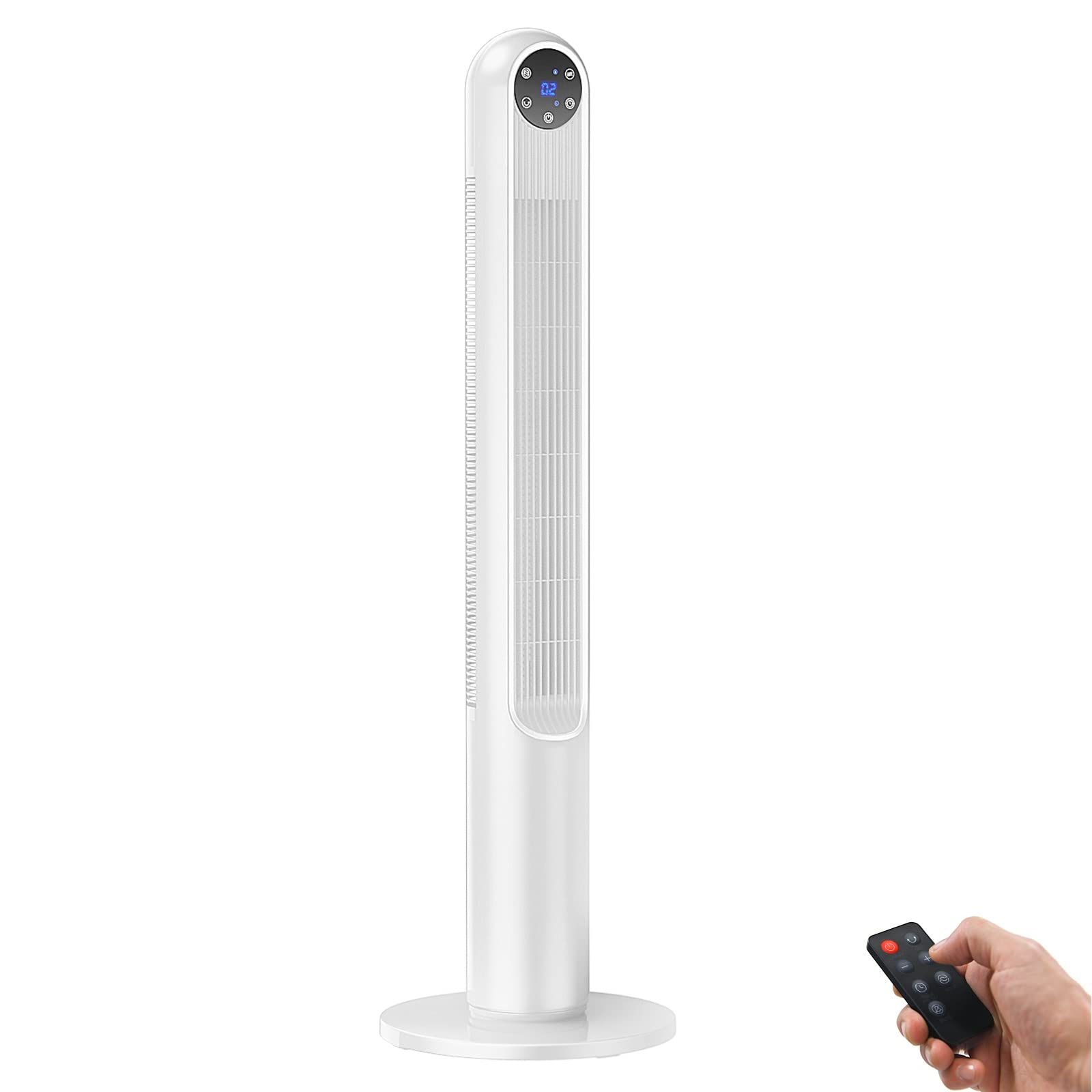 GOFLAME Tower Fan with Remote Control 42 80 Oscillating Quiet Cooling Fan with 3 Wind Modes LED Control