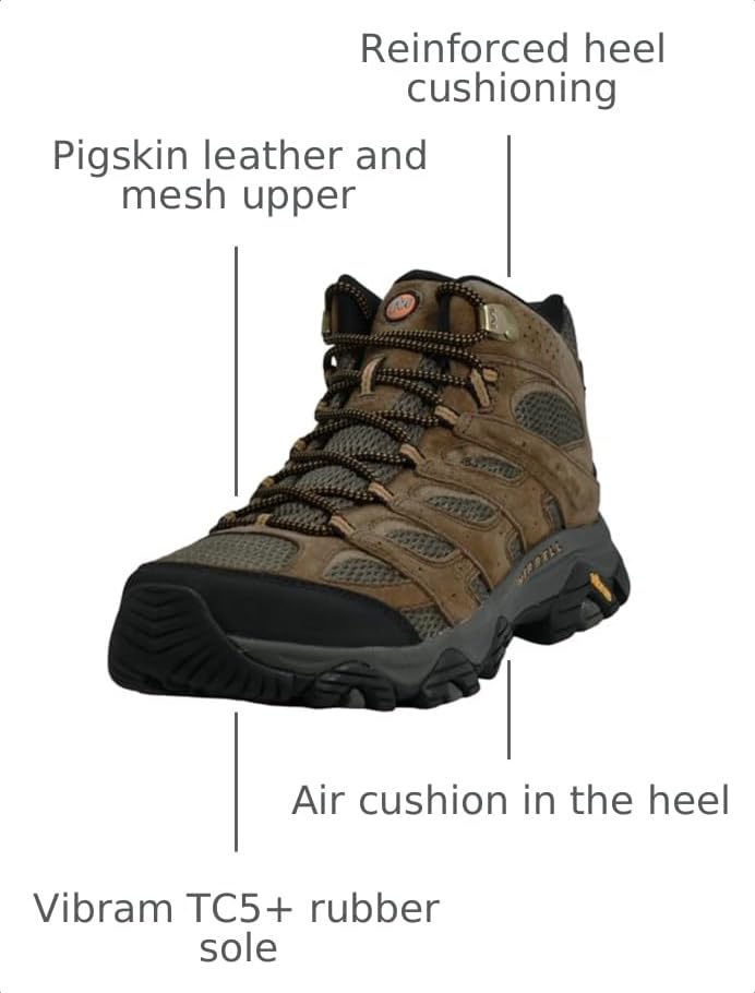 Image of Merrell Men's Moab 3 Mid Hiking Boot