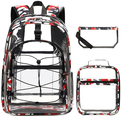 Sac à dos transparent cool DGB-BB01 camouflage rouge tendance