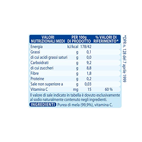 Mellin Omogeneizzato Mela - 12 Vasetti da 100 gr