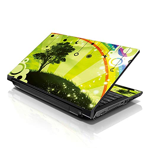 Image of LSS 17 17.3 Inches Laptop Notebook Skin Sticker with 2 Wrist Pads - Reusable Cover Protector Vinyl Sticker Cover Decal Fits 17 inch - 19 inch HP Asus Acer Samsung - Rainbow Harmony Pattern