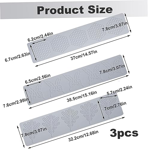 Molde para decoración de tortas en silicona 3 piezas miniatura 5