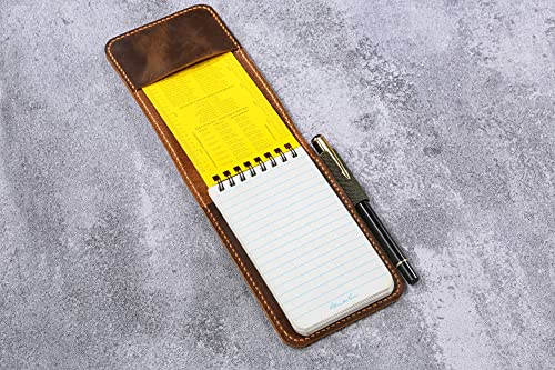 Personalized real genuine leather notepad cover for rite in the rain top-spiral notebook 3" x 5" 4" x 6" N05RNTS4