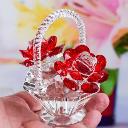 Panier de fleur en cristal déco de table pour un salon élégant