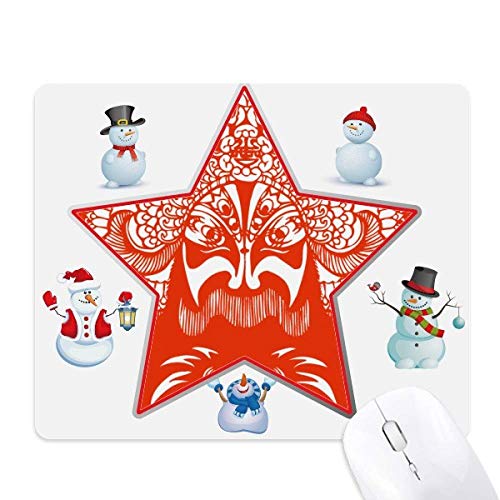 Tapis de souris Opéra de Pékin Bonhomme de Neige de Noël - Grand Tapis Bureau