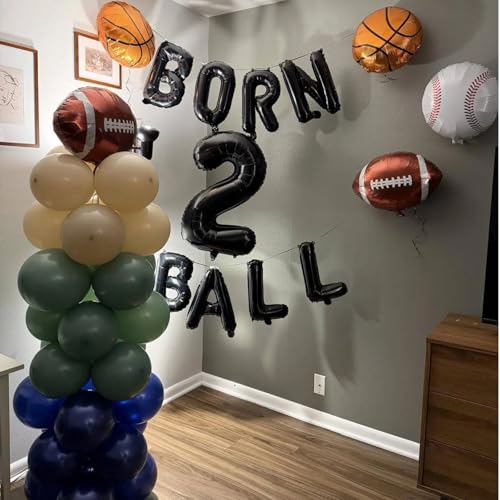 Image of Balloons Green and Blue, 60Pcs 12 Inch Navy Blue Green White Latex Party Balloons for Kids Birthday, Jungle Safari Themed Party, Dinosaur Party Supplies, Baby Shower, Wedding, Anniversary
