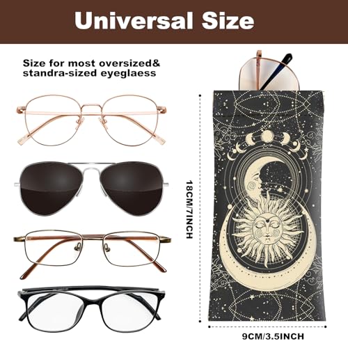 Image of Anikathy 2Pcs Sunglass Eyeglass Glasses Case Soft PU Leather with Cleaning Cloth Portable Glasses Pouch Bag for Men Women