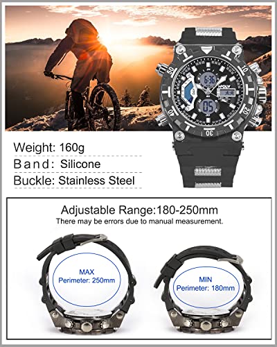 Sibosun Watch For Men Mini Focus Led Digital Wrist Watch, Military Watches Multifunctional, Big Face Oversize Mens Sports Watches Stopwatch Waterproof #TOP2