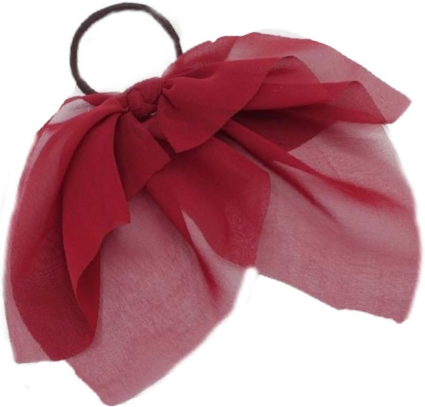 IBDA Red Knotted Uber Style Hair Scrunchies Solid Colour Scrunchies, Hair Ties, Handmade,Head Accessories (Adjustable Size) Pack of 01.