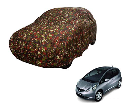 Image of Auto Hub Car Cover Compatible with Jazz (Model : 2013-2019) with Weather Proof, Triple Stitched, Jazz Car Cover Jungle Look
