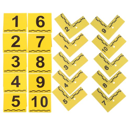 FESTFENDS 20 Unidades Placas de Marcado y Numeración Secuencial Amarillas de Plástico con Escala de Medición para Investigación Criminal y Escena Forense
