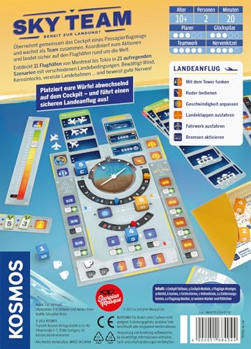 Kosmos 684044 Sky Team - Bereit zur Landung? Spiel des Jahres 2024, kooperatives Spiel für 2 Personen ab 10 Jahre, Strategiespiel, Brettspiel, Gesellschaftsspiel
