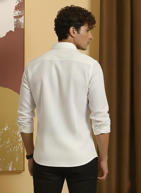 Image of DEELMO Men's Regular Fit Solid Soft Touch Textured Shirt || Casual, Formal and Bussiness Wear || (Available in Plus Size)
