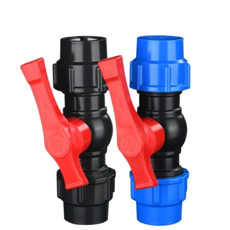 Connettore di rubinetto del tubo, Rubinetto dell'acqua di irrigazione 20/25/32/40/50/63mm Tubo dell'acqua in plastica Connettore rapido for valvola Tubo in PE Valvole a sfera Accessori(Blue,