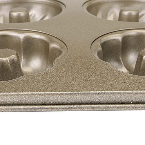 6-Cavity Mini Donut Pan, WarmHut 3 Pattern Carbon Steel Nonstick Donut Mold, Cake Baking Tray Maker Pan for Cake Biscuit Bagels Donut Cake Mold, Madeleine Pan