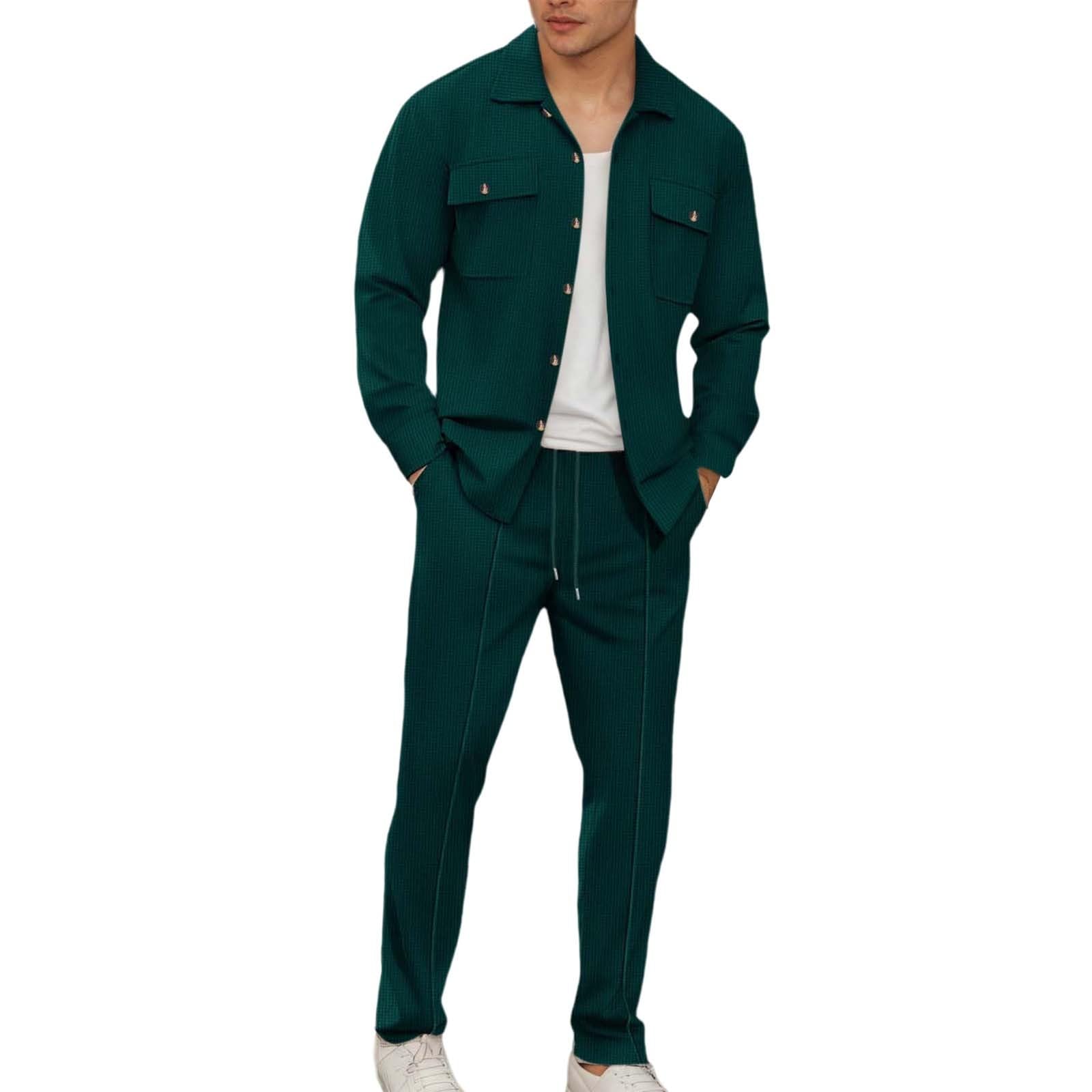 Conjunto genérico para hombre de algodón, 2 piezas, chándal, deporte, sudadera, pantalones casuales, ligeros, transpirables, entrenamiento, gimnasio, casa elegante, A37