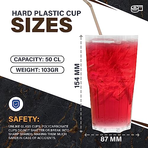 Gobelet polycarbonate transparent 50cl réutilisable pack 12 verres eau vin cocktail - 6