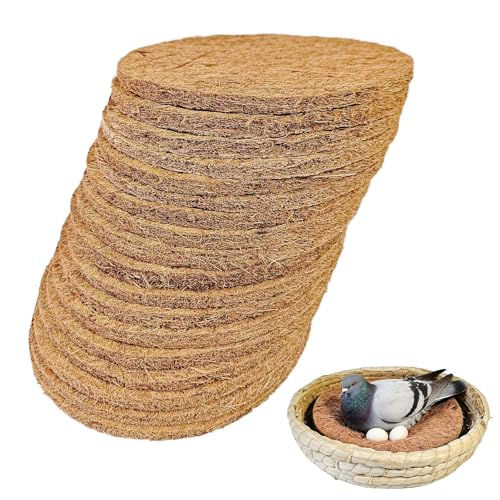 Image of kathson 18PCS Pigeon Nest Pads,Natural Coconut Fiber Parakeet Nesting Material,Bird Egg Mat Hatching Bedding Accessories,Pigeon Nesting Bowl Breeding Pads for Chicken,Finch,Quail