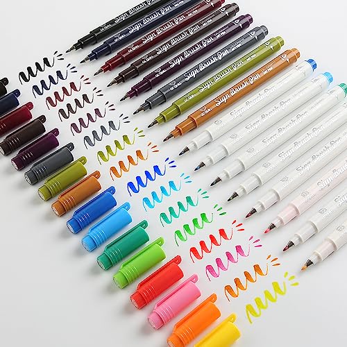 GC-QUILL-Sign-Brush-Pens-16-Colors-Sign-Pens-Calligraphy-Set-with-Fude-Sign-Brush-Tips-for-Hand-Lettering-Calligraphy-Drawing-Writing-Journaling-GC-SB16