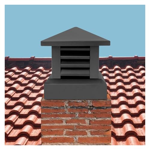 GOFQB Tapas de Conductos de Humos Cuadradas de Aleación de Aluminio Sombrerete Chimenea Adecuada para Ventilación Exterior de Tejados(25x25cm/9.84x9.84in)