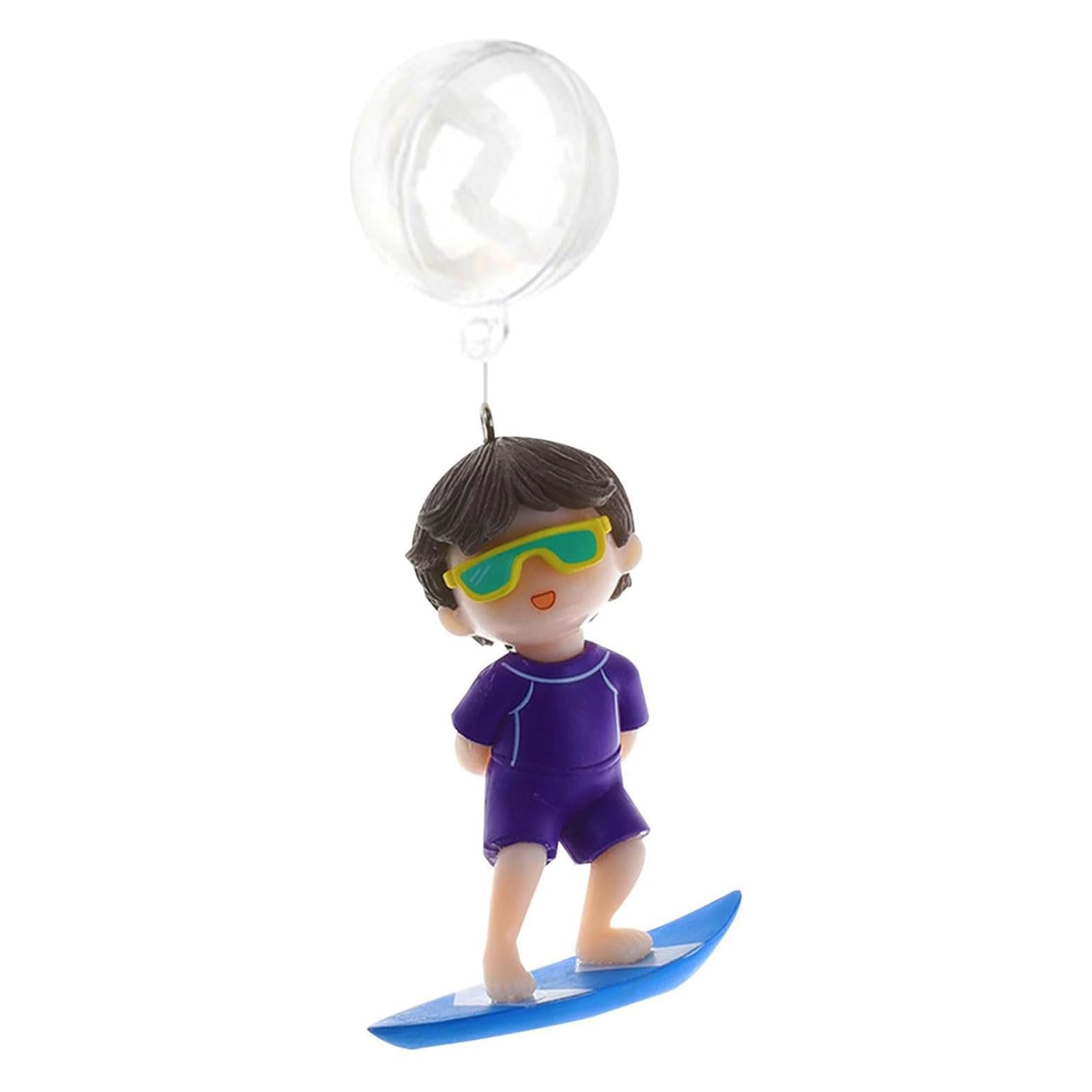 XuQiZZpp Aquarium Decorations Girl on Whale Aquarium Fish Playmates Surfing Boy Small Diver Miniature Figurines Floating Diver Fishtank Decorations