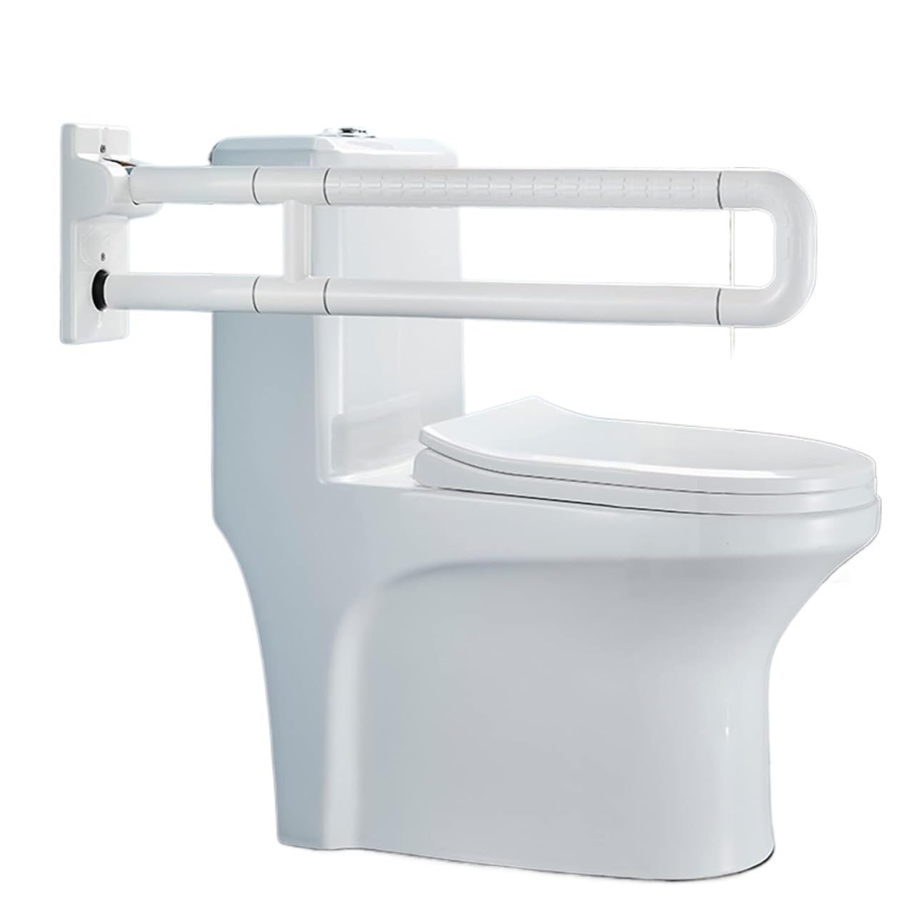 Wall Mounted Safety Support Rail, Folding Stainless Steel Toilet Grab Bar for Elderly Disabled Multicolor 60cm/70cm(White,60cm)