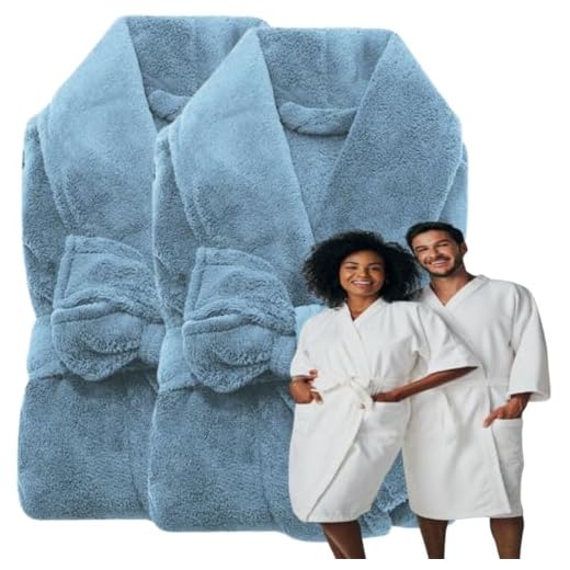 2 Roupões Microfibra Adulto Extra Macio Unissex - Azul Claro - Único