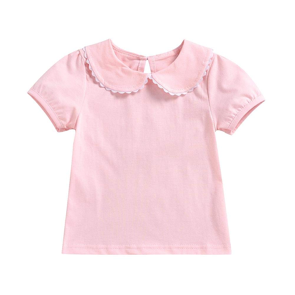 Peter Pan Collar Shirt Toddler Baby Girls White Blouse Puff Sleeve Top