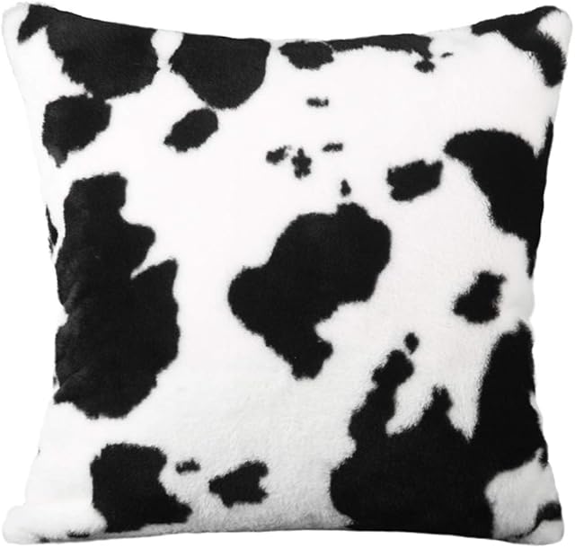 BESPORTBLE Cow Print Pillow Case Cover Couch Cushion Case Decorative Square Throw Pillow Covers for New Years Sofa Bedroom Livingroom Farmhouse Decoration